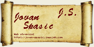 Jovan Spasić vizit kartica